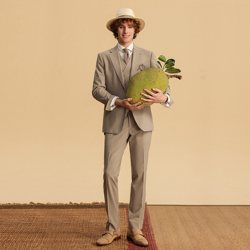 JDV男装春秋新品商场同款卡其色单排扣西服西装外套DSMM4001,淘宝优惠券,粉丝福利购,淘宝优惠卷