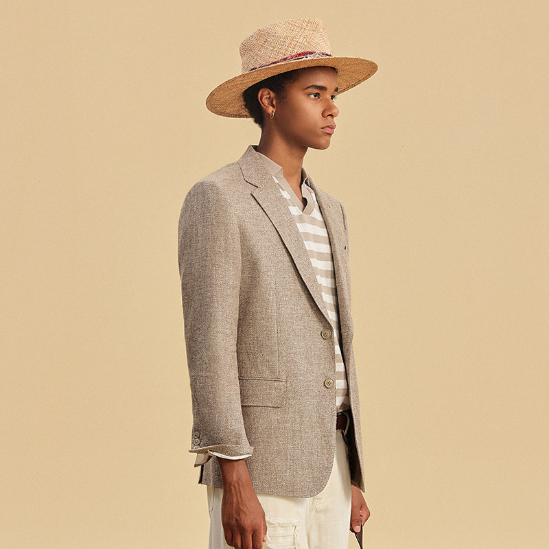 JDV男装春秋新品商场同款卡其色西装单排扣西服外套DSMM4102,淘宝优惠券,粉丝福利购,淘宝优惠卷