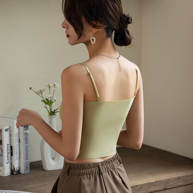 一体式带胸垫吊带女法式西装内衣 2my背心吊带