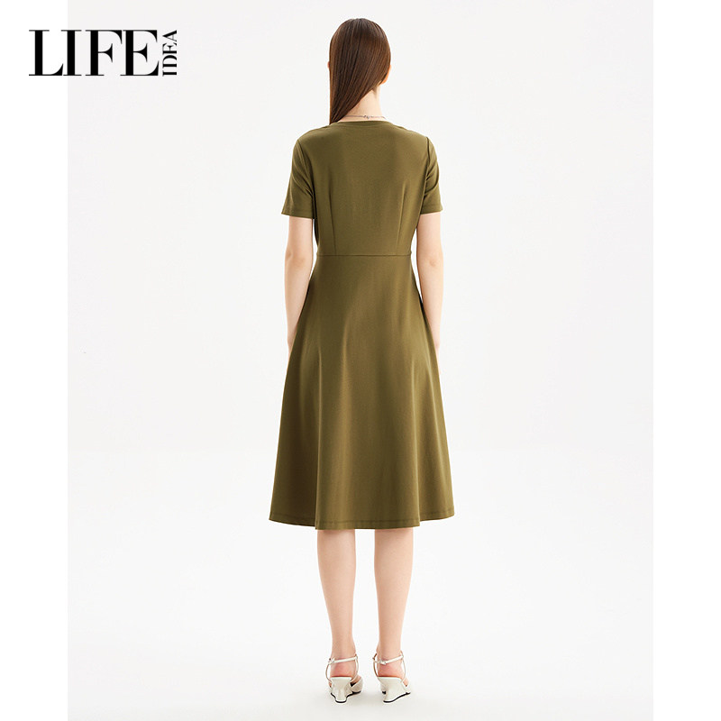 莱芙·艾迪儿特别漂亮掐腰连衣裙夏女2025新款纯色休闲包臀连衣裙,淘宝优惠券,粉丝福利购,淘宝优惠卷