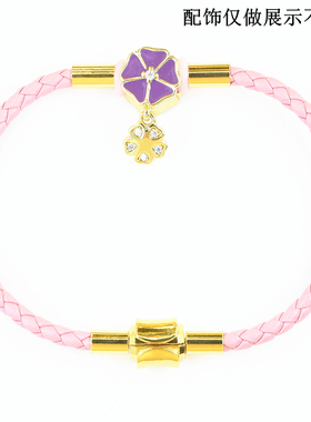 超细小孔转运珠浅粉色防水手绳