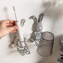 Toothbrush Shelf Shelving Cup Wall Wall-mounted Wall-Free Home Release Toothpaste Electric Toothbrush Tooth Cup Shelf