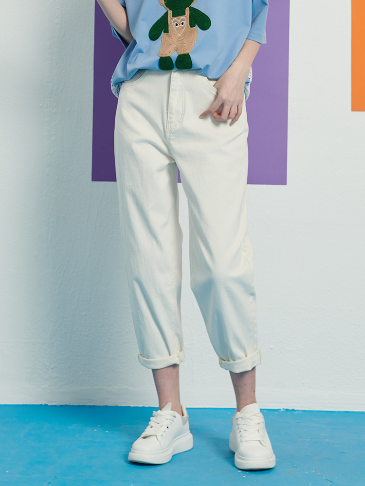 UGIZ商场同款2023春季新品韩版女装哈伦显瘦百搭牛仔裤女UAQG836-图3