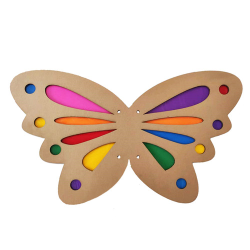 瓦楞纸板蝴蝶翅膀形状幼儿园学校环创表演手工DIY美术光影玻璃纸 - 图3