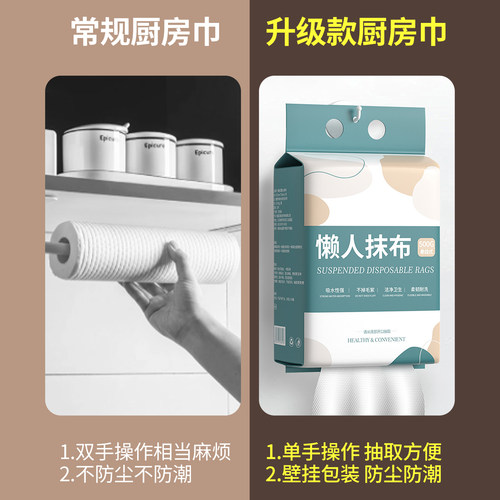 懒人抹布一次性不沾油洗碗布悬挂式厨房清洁加厚擦油纸巾干湿两用 - 图3