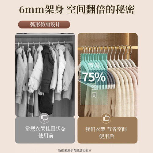 衣架家用挂衣无痕防滑肩角晾晒衣挂不起包衣服挂架衣撑子加粗加厚 - 图3