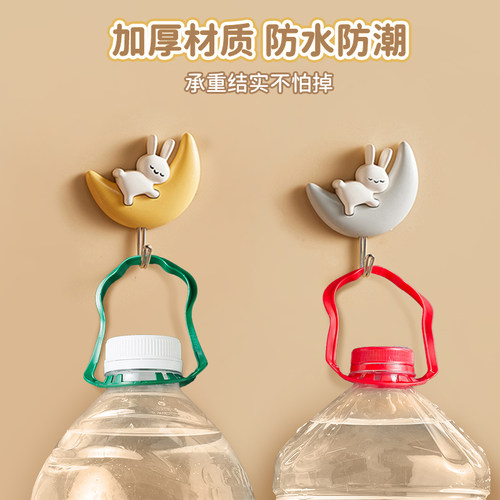 挂钩强力粘胶粘钩免打孔宿舍门后墙壁钩子厨房贴墙承重粘贴无痕钉 - 图0