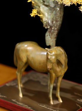 室内纯铜落地装饰品书房桌面摆件