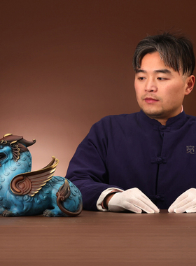 宽和 霸王貔貅纯黄铜玄关摆件办公室客厅装饰品家居开业搬家礼品