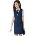 Mùa hè chuyên nghiệp phù hợp với phụ nữ mỏng thời trang áo vest váy váy ngắn tay tiếp viên đồng phục quần yếm nữ - Bộ đồ đầm nữ Bộ đồ