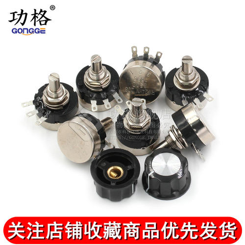 RV24YN20S碳膜电位器+刻度片+旋钮1K 2K 10K 100 500单圈可调电阻 - 图2