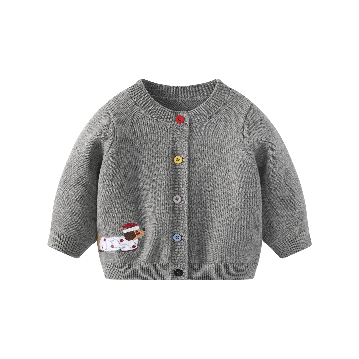 波步婴儿秋冬款加绒保暖毛衣男宝宝针织上衣外套男童外穿加厚冬装 - 图3