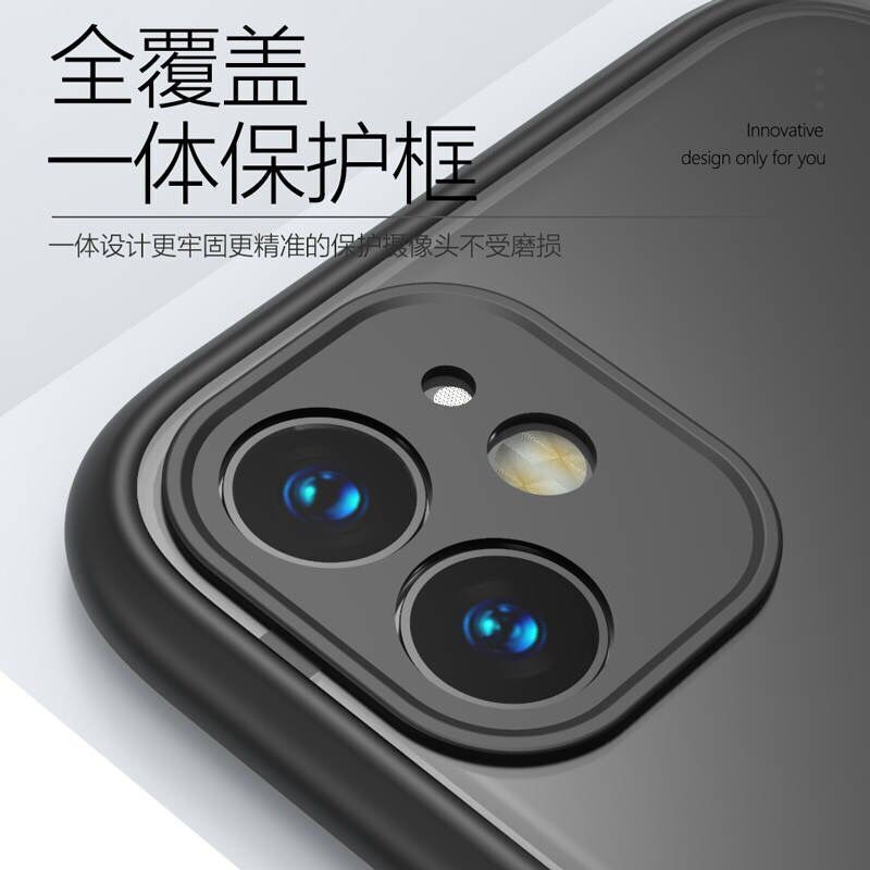 适用苹果XS手机壳透明磨砂iPhone XSMax撞色网红简约XR全包硬壳iPX防摔硅胶男女保护套-图2