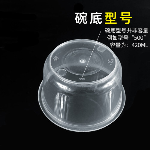 一次性餐盒1000ML圆形塑料外卖打包盒加厚透明快餐便当盒汤碗带盖 - 图1