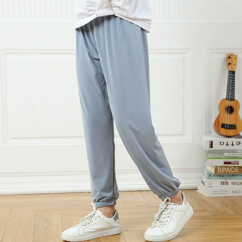 Детский фонарь, тонкие шелковые летние штаны, коллекция 2021, подходит для подростков, свободный крой