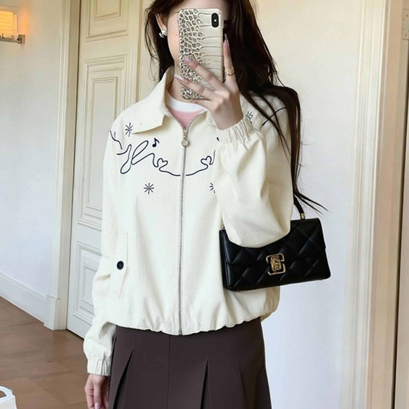 韩版高级小众不撞款白色翻领外套女2026年新款小个子宽松休闲上衣,淘宝优惠券,粉丝福利购,淘宝优惠卷