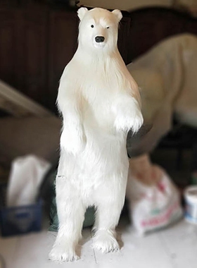 仿真北极熊模型大型北极熊标本海洋馆大白熊摆件影视假北极熊道具
