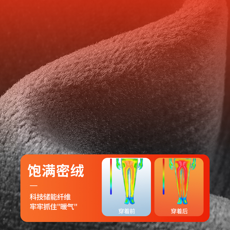 班尼路S&K雪尼尔加绒加厚保暖束脚裤男冬季户外防风防寒大码裤子A - 图2