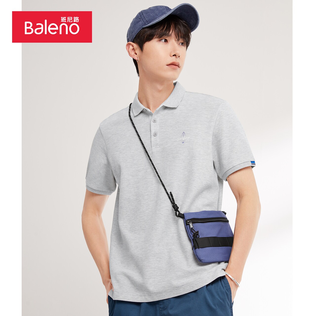 班尼路夏季新款日系男潮牌polo衫 baleno班尼路Polo衫