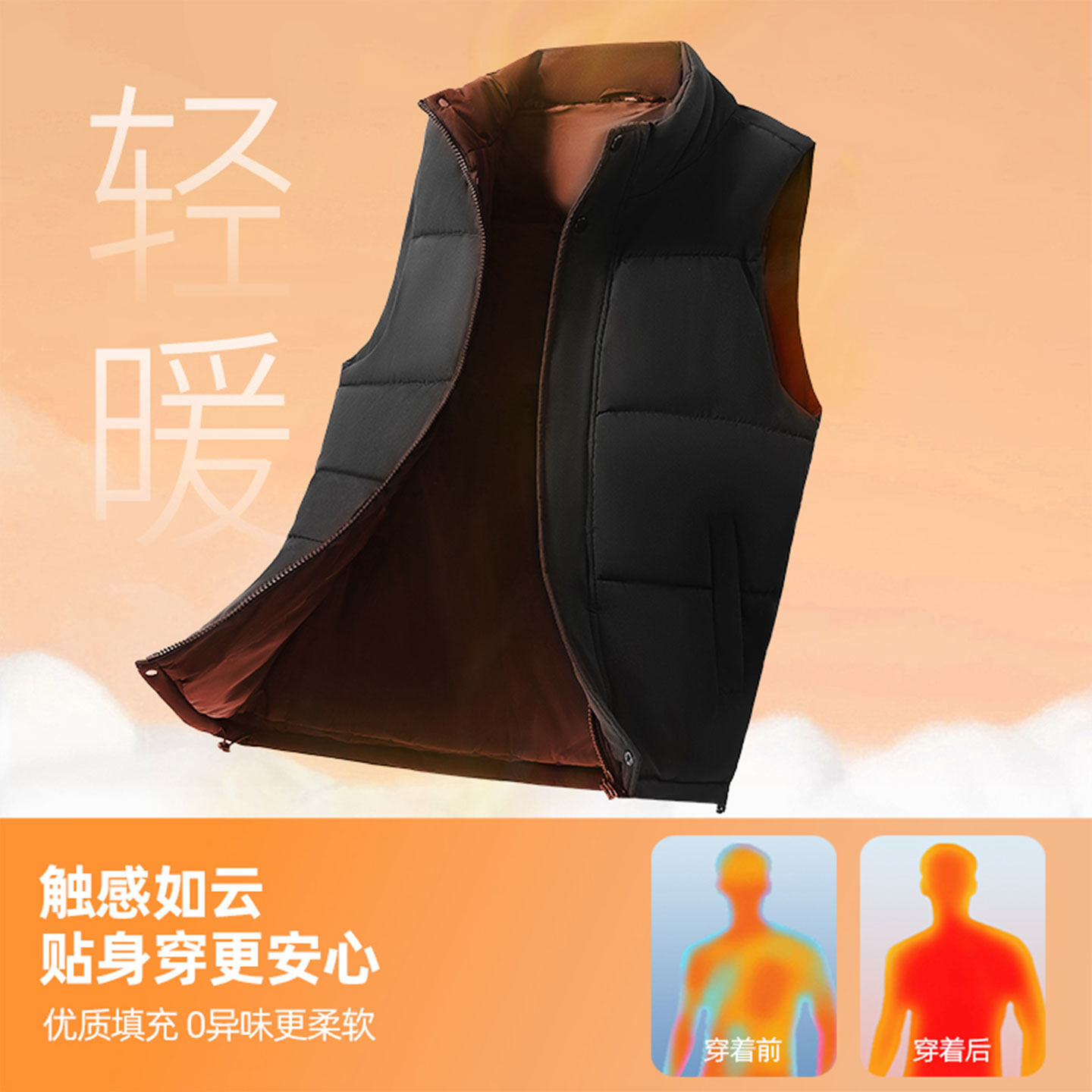 班尼路S&K系列棉马甲男士保暖秋冬季百搭坎肩外套大码无袖棉服LF,淘宝优惠券,粉丝福利购,淘宝优惠卷