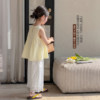 Girls' fungus-edged doll shirt summer 2026 new children's summer great-looking sleeveless shirt children's clothing shirt