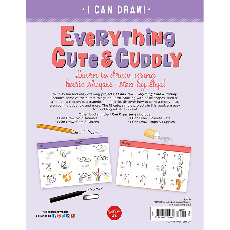 【现货】【I Can Draw】Everything Cute & Cuddly【我会画】所有可爱的东西 英文原版进口 儿童活动益智启蒙绘本 Emily Fellah - 图3