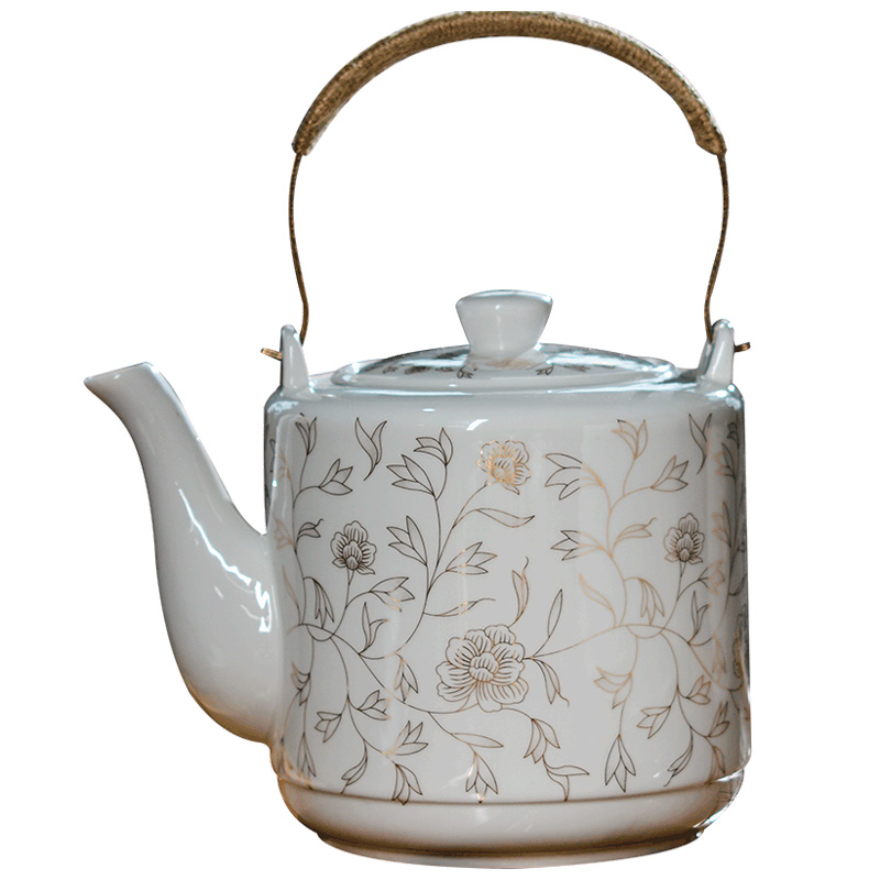 茶壶陶瓷单壶家用冷开水壶大容量凉水壶单瓷壶大壶瓷茶壶大号水壶