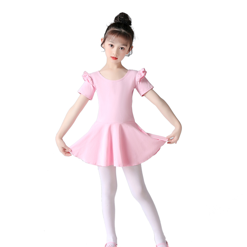儿童跳舞蹈裙练功服形体操服幼儿中国舞考级服夏季长短袖芭蕾舞裙
