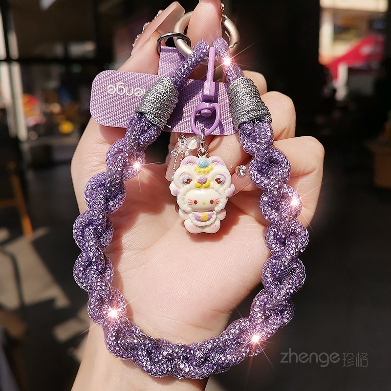 双域新年红闪钻手机挂绳ins女士超好看轻奢小众精致高级感吊坠饰品户外旅游行防丢电话套壳手机链子通用新款,淘宝优惠券,粉丝福利购,淘宝优惠卷