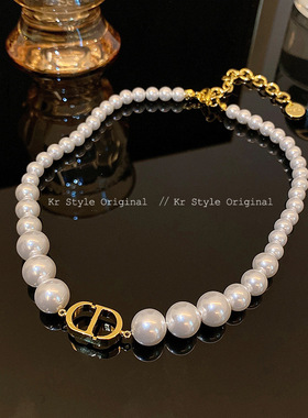 珍珠复古项链女ins冷淡风脖颈链轻奢小众设计新款潮锁骨链