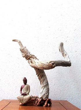 千年胡杨风化老木原木随形根艺摆件自然禅意艺术创意家居收藏饰品