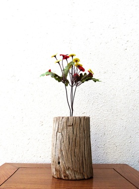 天然胡杨木墩干花插台架绿植底座摆件家居装饰文玩搭配创意收藏
