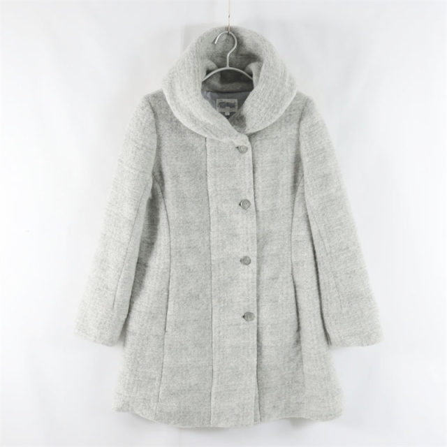 Mid-length daily single stand collar woolen jacket