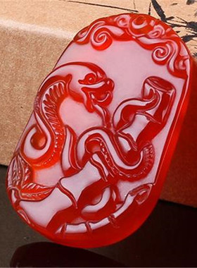 十二生肖吊坠项链红玛瑙挂件玉佩