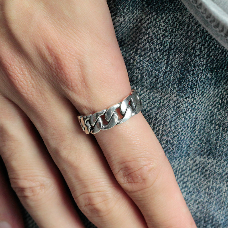 ruibeila925银链条男女情侣银戒指 ruibeila戒指/指环