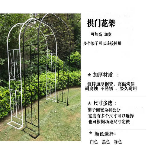 爬藤架欧式拱形花架月季植物花支架藤架牵引铁线莲爬藤架户外拱门 - 图2