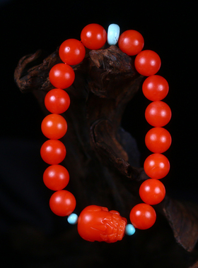 梅林达男女南红玛瑙招财貔貅手链