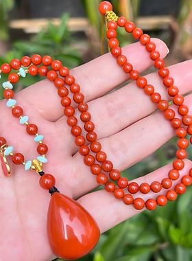 梅林达旗舰店天然南红玛瑙吊坠