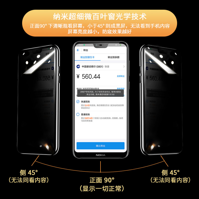 创霸旗舰店诺基亚x6防窥膜钢化膜全屏覆盖防偷窥视诺基亚6x手机膜贴膜防偷窃看原装刚化屏保护膜原厂玻璃防摔全包无白边1