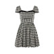 Temperamental preppy sweet square collar plaid dress