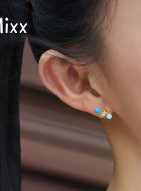 Mixx靡诗Color系列2026新品彩色小泡泡平衡感耳钉S925银耳针女款