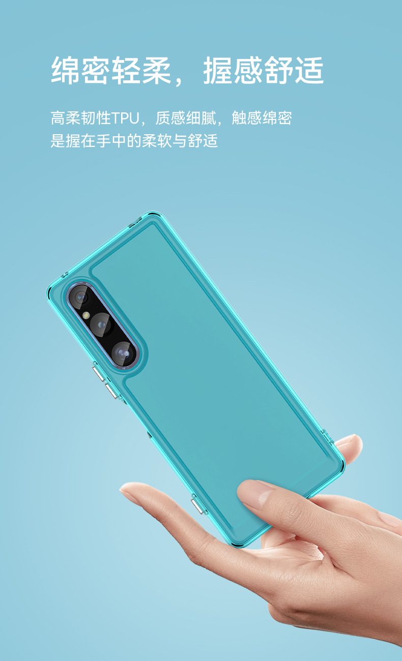 适用索尼Xperia1v手机壳X1五代保护套X1v手机壳MARK5硅胶软壳XM1V全包防摔简约1V五代保护壳个性清水套糖果壳-图0