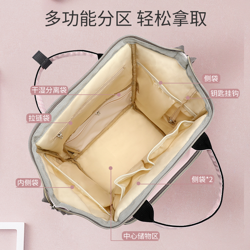 迪士尼妈咪包2021年新款双肩背包 魔灯母婴妈咪包/袋