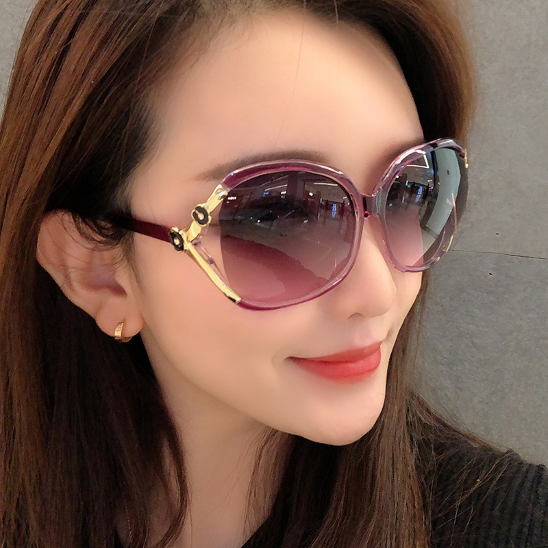 马克芬迪健然堂专卖店新款太阳镜韩版防紫外线墨镜复古女士长脸圆脸司机开车眼镜潮0