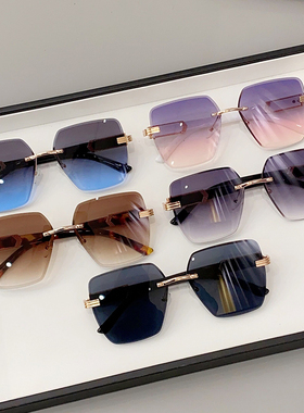 【亏本清仓】女款太阳镜防紫外线墨镜高级感大脸圆脸复古黑框茶色