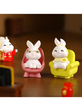 可爱动物树脂玩偶儿童过家家玩具