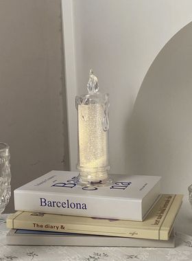 番茄森森*ins透明仿真浪漫蜡烛灯