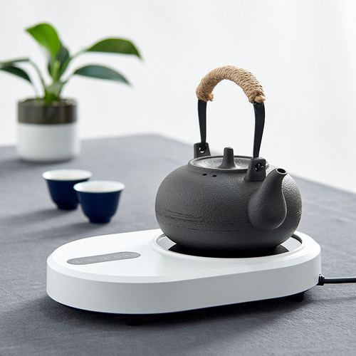 家用陶瓷提梁烧水壶粗陶黑釉煮茶壶大容量功夫茶具茶壶电陶炉茶炉 - 图1