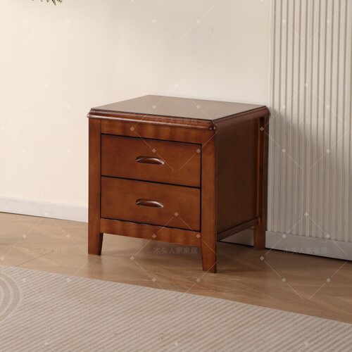 床头柜实木整装小型中式卧室家用带锁矮柜床边收纳柜 - 图1