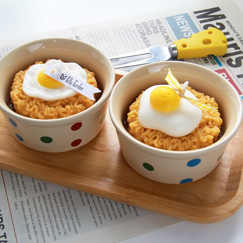 【长寿面】可爱鸡蛋方便面泡面生日礼物香薰蜡烛创意礼盒手工摆件,淘宝优惠券,粉丝福利购,淘宝优惠卷